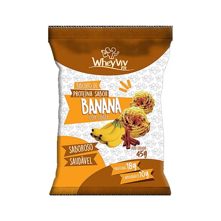 Biscoito Proteico Wheyviv Sabor Banana